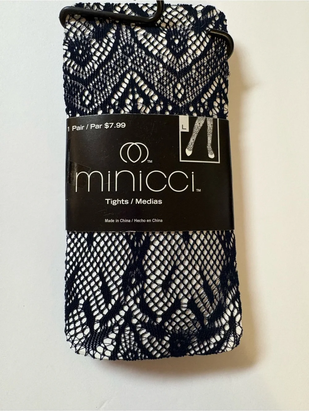 Minicci Navy Lace Fishnet Tights L